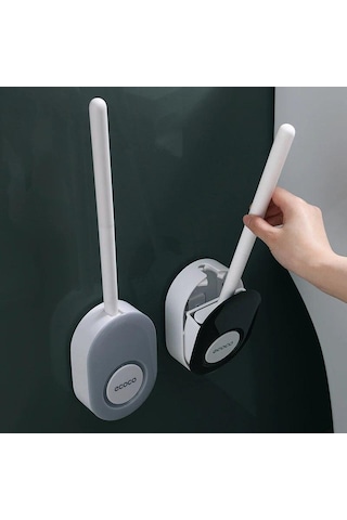 Mavi Duvara Monte Tuvalet Fırçası Tutucu, Ölü Açı Yok Silikon Tuvalet Fırçası Seti Temizleme Fırçası Banyo Aksesuarları