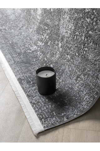 Mariesse Home Vita Serisi Bambu Dokulu Modern Sık Dokuma Koridor Kesme Yolluk Dokuma Makine Halısı Evita6001 Antrasit