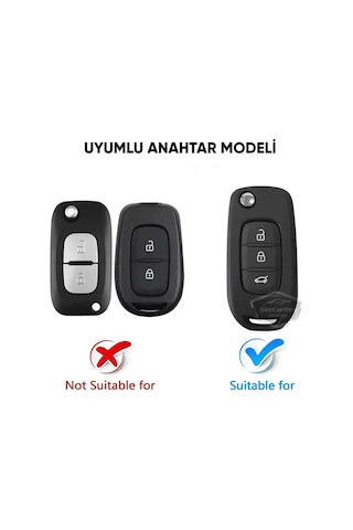 Renault Megane 4 Clio 5 Kadjar Captur Kaleos Anahtar Uyumlu Silikon Anahtar Kılıfı Oto Anahtar Kabı Darbe Emici Anahtarlık Koyu Titan Gri 00