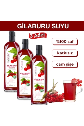 Hanzade Bitkisel Gilaburu Suyu Nektarı Şekersiz 3 x 1 L