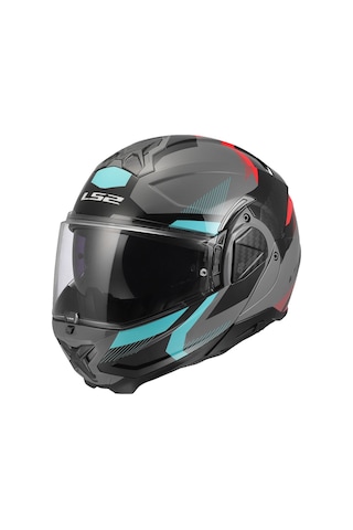 Ls2 Advant 2 Trıple Çene Açılır Kask Gri - Kırmızı - Turkuaz