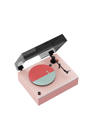 Hym s Lumi-s Pembe Dahili Bluetooth Hoparlörlü Retro Pikap Plakçalar
