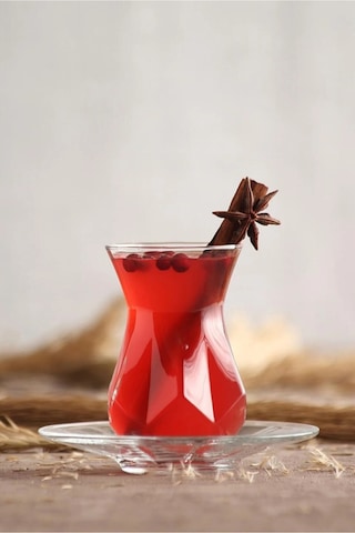 Lav Alya Cam Çay Seti 6 Kişilik 165 ml (6 Çay Bardağı, 6 Çay Tabağı)