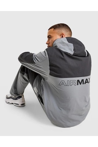 Nike Air Max Kapüşonlu Dokuma Erkek Ceket-sportxstore Gri