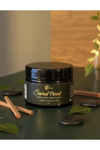 Sandal Ağacı Kokulu Masaj Mumu 30 Ml Doğal Bitkisel Yağlı, Nemlendirici Etkili Mum Aromaterapi Sandal Ağacı