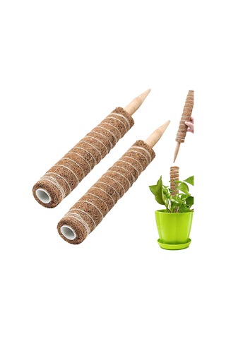 Padalink Bitkisel Tüp İçin 30cm Yüksekliği Ayarlanabilir, Su Ve Besin Tutan, Dayanıklı Hindistan Cevizi Lifli Ve Ahşaplı Tırmanan Bitki Tutucu Seti