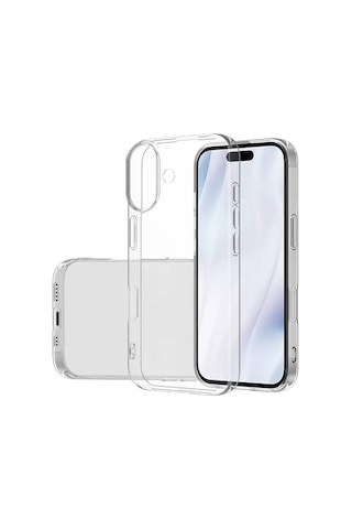 Techaks Apple Uyumlu iPhone 17 Kılıf Zore Süper Silikon Kapak - Şeffaf Şeffaf