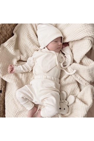 Naturaborn Gots Organik Sertifikalı Bebek Pantolon Bej