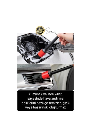Premium 5 Parça Yumuşak Kıllı Temizleme Fırçası Detaylı Otomobil İç Araç Temizlik Seti Sökücü Bakım