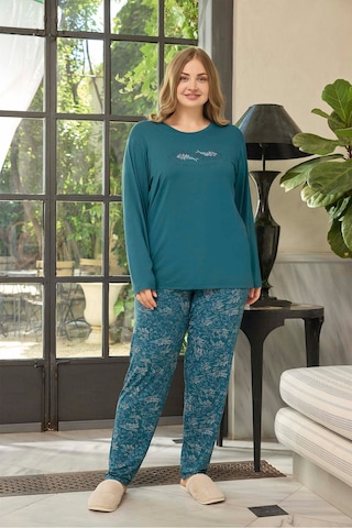 Aydoğan Kadın İnci Büyük Beden Being Myself Petrol Pijama Takım 0654 Petrol