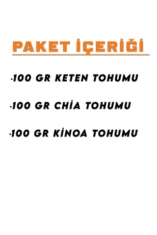 İpek Değirmen Chia Keten Tohumu Kinoa Besleyici Form Süper Gıda Seti 3 x 100 G﻿﻿