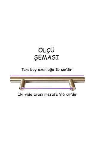 12 Adet Boy Kulp İnox 96 Mm Kulp Mobilya Mutfak Dolabı Çekmece Dolap Kapak Kulpu Kulbu Metal Kulpları Bej