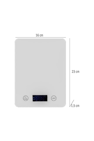 Bluefox Topaz Premium Dijital Mutfak Tartısı 10kg Temperli Beyaz Cam, Geniş Lcd Ekran, Yüksek Hassasiyet Sensör Şık Ve Dayanıklı Tasarım Geniş Yüzey 23x16cm