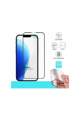 Apple iPhone Uyumlu 13 Mini Seramik Matte Flexible Ekran Koruyucu Siyah