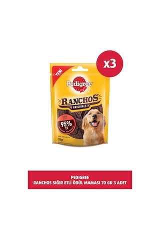 Pedigree Ranchos Sığır Etli Köpek Ödül Maması 3 x 70 G