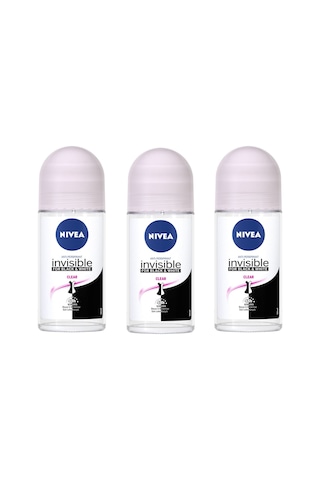 Nivea Black&White Invisible Clear Kadın Roll-On Deodorant 50 ML x 3