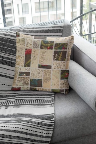 Çok Renkli Patchwork Çift Taraflı Kırlent Kılıfı Krl289n11