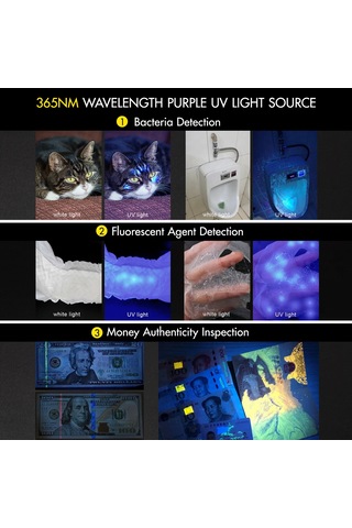 Jeehugo Mini Anahtar Feneri Mavi - Beyaz Işık Ay, Düşük, Orta, Yüksek Parlaklık + Mor Uv Işık, Alüminyum Gövde, Ip66 Su Geçirmez, 320lm, 86m Işık Mesafesi Çok Renkli