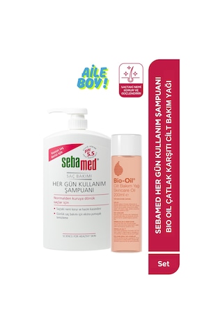 Bio-oil Çatlak Karşıtı & Leke Karşıtı Nemlendirici Cilt Bakım Yağı 200 Ml & Sebamed Günlük Saç Bakım Şampuanı 1000ml