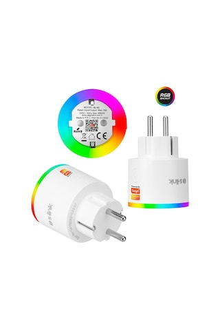 S-link Sl-03 16a Akım Korumalı Akıllı Priz Rgb Işıklı 2,4g Wifi-bt Tuya Destekli - 37622