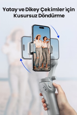 Otomatik Yüz Takipli Telefon Gimbal 330 Döner, Tripod Destekli