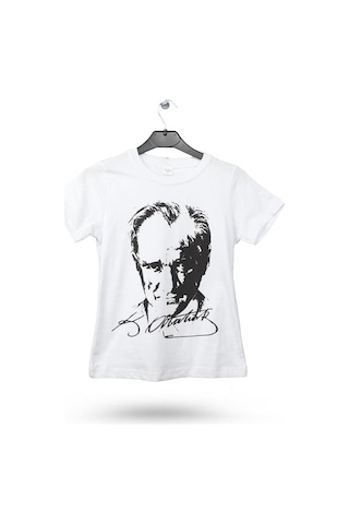 Atatürk Baskılı Penye Kısa Kollu Tişört (Kız-Erkek)