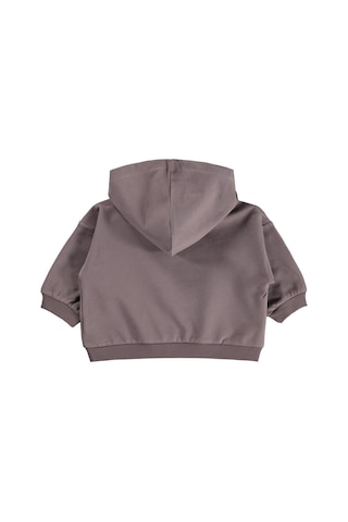 Civil Baby Çiçek Nakışlı Kapşonlu Basic 6-18 Ay Sweatshirt - Kahve