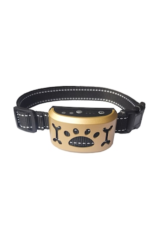 Geeksen Bark Stoper Köpek Eğitim Köpek Tasması Şarj Edilebilir Büyük Kemik Altın