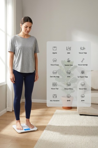 Glorifar Fitscale Bluetooth Beyaz Vücut Analiz Tartısı Diğer