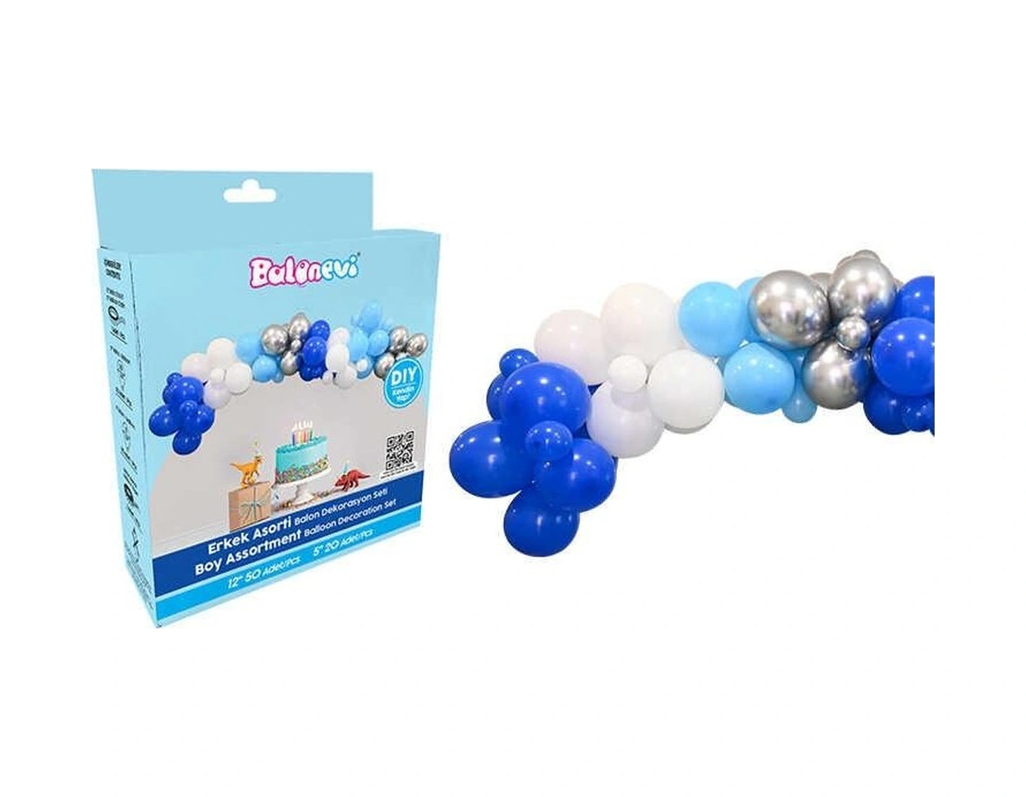 Erkek Asorti Balon Dekorasyon Seti 70li 4+