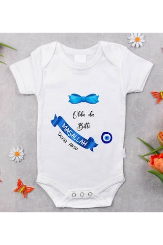 Bitmeyenkartus Bk Kids Isimli Sünnet Tasarımlı Bebek Body Zıbın - Model 1 Çok Renkli