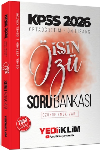 Yediiklim Yayınları 2026 Kpss Ortaöğretim Ön Lisans İşin Özü Tek Kitap Soru Bankası 2850 Soru Yediiklim Yayınları 2026 Kpss Ortaöğretim Ön Lisans İşin Özü Tek Kitap Soru Bankası 2850 Soru