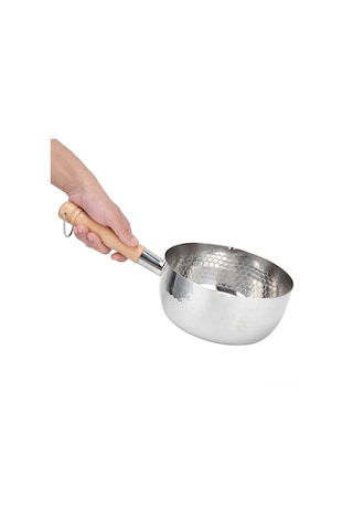 Yaozixa Paslanmaz Çelik 20cm Derin Tencere - Yapışmaz, Ahşap Saplı, Çok Amaçlı Mutfak Tenceresi Gümüş