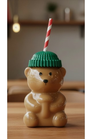 Bear Cam Barista Soğuk Ayıcıklı İçecek Bardağı 550 Ml Cam - Şeffaf