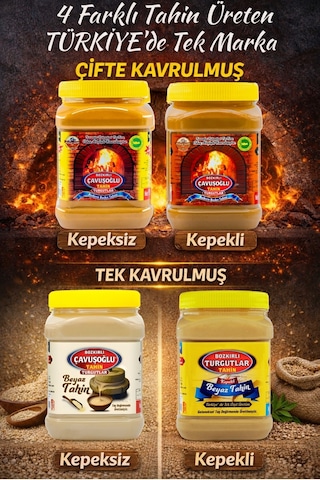 Bozkırlı Çavuşoğlu Odun Ateşinde Kepeksiz Tahin 930 G + Kepekli 930 G