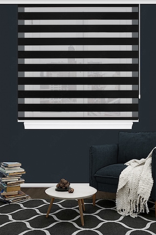 Zebra Perde, Siyah, Alüminyum Sistem