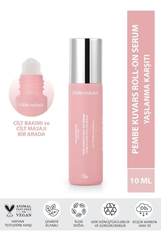 Bade Natural Pembe Kuvars Roll On Antioksidan Yüz Masaj Serumu 10 ML