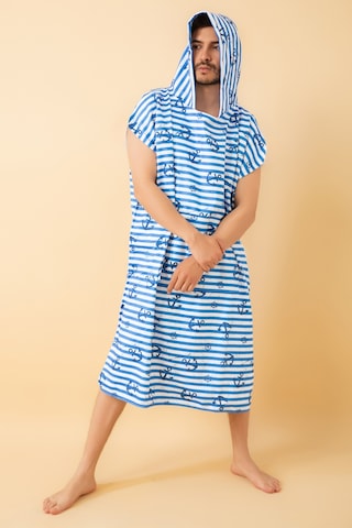 Anchor Yetişkin Sörf Yazlık Panço Kapüşonlu Plaj Havlusu L Beden