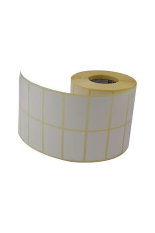 Kuşe Etiket 50mm X 30mm Ruloda 3000 Adet Yan Yana 2 Li 40mm Kuka Çapında Barkod Yazıcı Etiketi 1