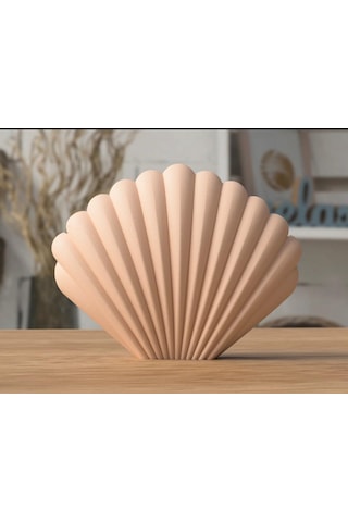 Shell 3d Modern Tarz Deniz Kabuğu Boyanabilir Plastik Vazo Beyaz