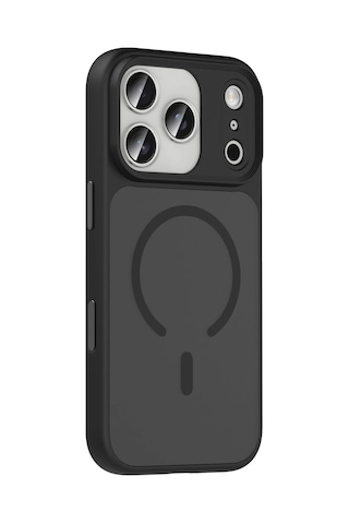 Joko - 118 - Apple Apple iPhone Uyumlu 17 Pro Max Megane Magsafe Kapak - Glblseme - - Siyah Sıyah