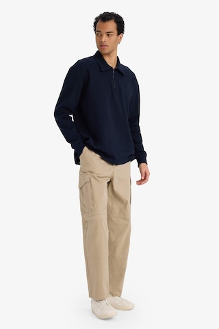 Defacto Boxy Fit Polo Yaka Yarım Fermuarlı Pike Sweatshirt G6471ax25wnnv253 Lacivert-nv253