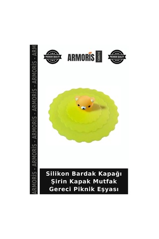 Silikon Bardak Kapağı Şirin Kapak Mutfak Gereci Piknik Eşyası Çok Renkli