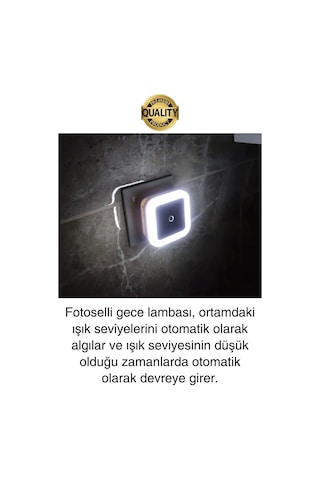 Fotoselli Gece Lambası Karanlıkta Otomatik Yanıp Sönen Aydınlığa Duyarlı Koridor Antre Loş Led Işık Diğer