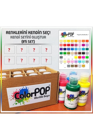 Colorpop Akrilik Hobi Boyaları 8'li Set 8 Adet 50ml Sen Seç