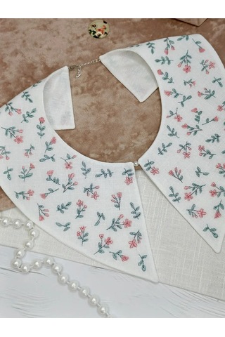 Matta Stıl' Nakışlı Yakalı 137892558 Beyaz