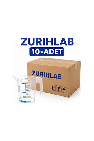 Kulplu Plastik Beher Ölçü Kabı 500 Ml - 10'lu Set Diğer