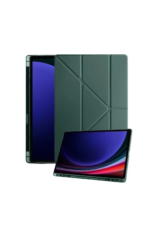 Newface Samsung Galaxy Uyumlu Tab A11 Kalemlikli Mars Tablet Kılıfı - Koyu Yeşil Arka Kapak
