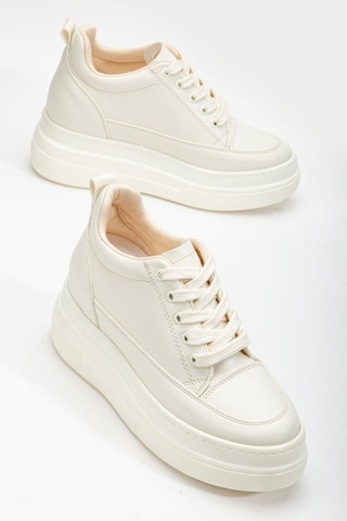 Nesvina Kadın Gizli Topuk Bej Sneaker Bej