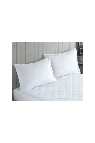 2 Adet Silikon Yastık - 2 Adet %100 Pamuk Yastık Koruyucu 50x70cm Beyaz
